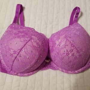 Victoria's Secret purple rhinestone push up bra